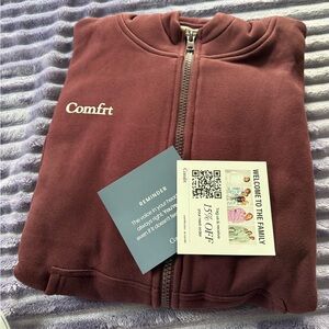 Comfrt Men's Zip Up Sweater - Maroon